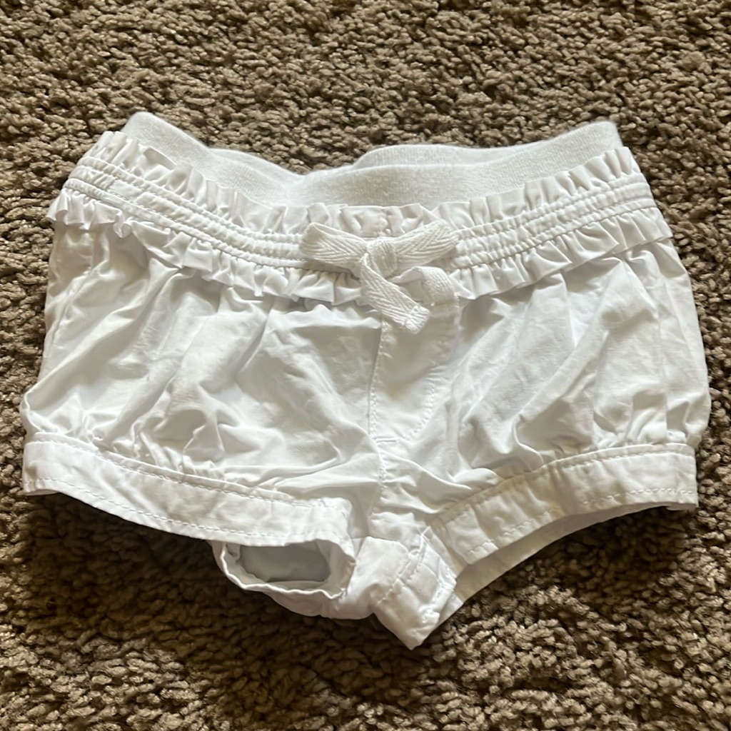 Baby Gap Girls, White Bloomers Diaper Cover Size 0-3 Months